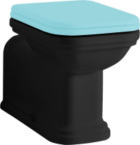Kerasan WALDORF WC mísa stojící, 37x65cm, spodní/zadní odpad, černá mat 411631
