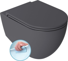Isvea INFINITY závěsná WC mísa, Rimless, 36, 5x53cm, antracit 10NF02004-2C