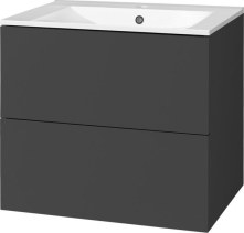 Mereo Aira, koupelnová skříňka s keramickým umyvadlem 61 cm, antracit CN750