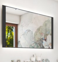 Nimco OBDELNÍKOVÁ - OSTRÉ ROHY Černé LED zrcadlo 1200x650 s dotykovým senzorem ZPC 41006V-90