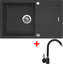 Granitový dřez Sinks LINEA 780 XC Granblack + Polo GR G4130XC