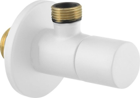 Sapho Rohový ventil kulatý, 1/2"x3/8", bílá mat SL014