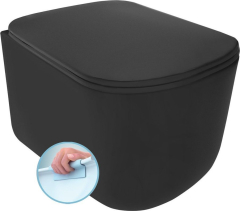 Kerasan TRIBECA závěsná WC mísa, Rimless, 35x54cm, černá mat 511431