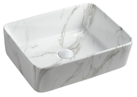 Sapho DALMA keramické umyvadlo na desku, 48x38 cm, carrara MM517