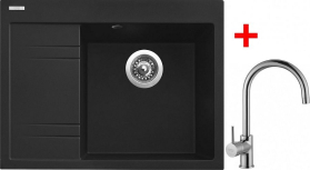Granitový dřez Sinks RIM 650 P Metalblack + Vitalia G3074