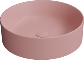 GSI KUBE X keramické umyvadlo na desku, průměr 45cm, blush mat 942724