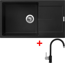 Granitový dřez Sinks ULTIMA 860 XXL Pureblack + Vitalia GR G14326