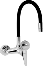 Novaservis Dřezová baterie s elastickým ramenem 150mm, černá-chrom 94480,0C