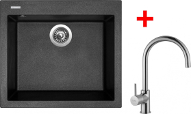 Granitový dřez Sinks CUBE 560 Metalblack + Vitalia G9474