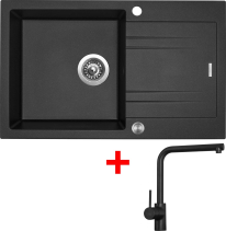 Granitový dřez Sinks LINEA 780 XC Metalblack + Elka černá matná G4774XC