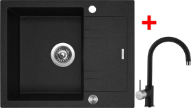 Granitový dřez Sinks LINEA 600 XC Granblack + Vitalia GR G1630XC