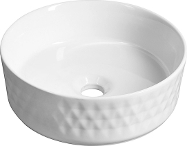 Isvea ROMBO keramické umyvadlo na desku, průměr 36cm, bílá 10NF67036