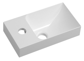 Sapho PICCOLINO umývátko 30, 8x17cm, litý mramor, baterie vlevo, bílá PK300