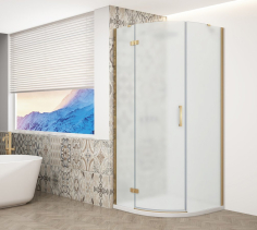Gelco TRINITY GOLD MATT čtvrtkruhový sprchový kout 900x900mm, matné sklo, levé GT6590ML-G