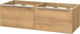 Mereo Mailo, koupelnová skříňka 121 cm, dub Riviera, chrom madlo CN528S