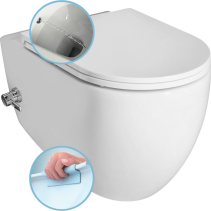 Isvea INFINITY CLEANWASH závěsná WC mísa Rimless, integrovaný ventil a bidet. sprška, 36, 5x53cm, bílá 10NFS1001I