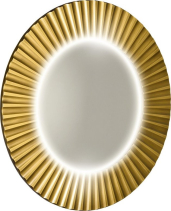 Sapho PRIDE kulaté zrcadlo s LED osvětlením v rámu ø 75cm, zlato PD750
