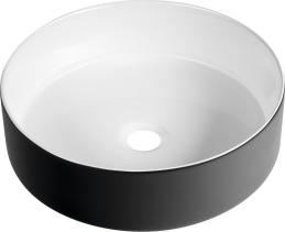 Sapho FIASTRA keramické umyvadlo na desku, Ø 40cm, černá mat FT801B