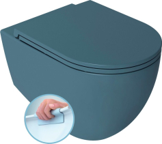 Isvea INFINITY závěsná WC mísa, Rimless, 36, 5x53cm, zelená petrol 10NF02004-2P