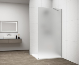 Polysan ESCA CHROME jednodílná sprchová zástěna k instalaci ke stěně, matné sklo, 1400 mm ES1114-01