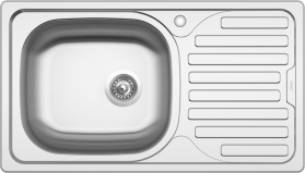Nerezový dřez Sinks CLASSIC 760 V 0,5mm matný LEVÝ STSCLM7604355VL