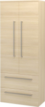 Mereo Bino, koupelnová skříňka vysoká, dvojitá 163 cm, dub Sand Barbera CN639