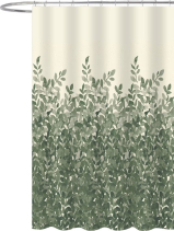 Aqualine Sprchový závěs 180x200cm, polyester, zelené listy ZP012