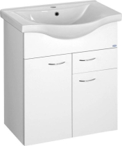 Aqualine KERAMIA FRESH umyvadlová skříňka, 1 zásuvka, 60, 6x74x34cm, bílá 50064A