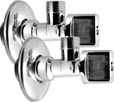 Aqualine Rohový kulový ventil 1/2"x3/8", pár, chrom 5306