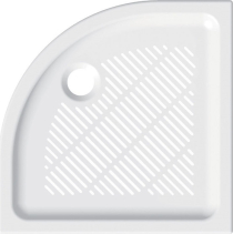 Mereo Čtvrtkruhová sprchová vanička, 90x90x6,5 cm, R550, keramická CV04X