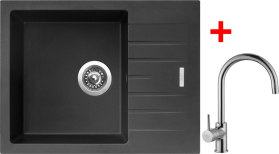 Granitový dřez Sinks PERFECTO 650 Pureblack + Vitalia G10626