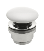 Sapho Umyvadlová výpust 5/4“, click-clack, keramická zátka, 5-63mm, bílá WEH060