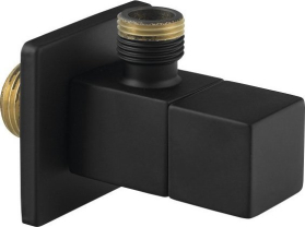 Sapho Rohový ventil hranatý, 1/2"x3/8", černá mat SL115