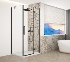 Gelco TRINITY BLACK čtvercový sprchový kout 800x800mm, čiré sklo, pravé GT5680-80CR-B