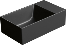 GSI KUBE X keramické umývátko 40x23cm, bez otvoru, pravé/levé, černá mat 9484026