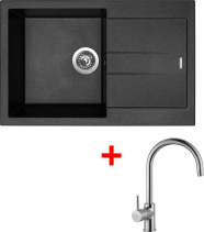 Granitový dřez Sinks AMANDA 780 Metalblack + Vitalia G13074