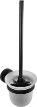 Sapho X-ROUND BLACK WC štětka závěsná, mléčné sklo, černá mat XR303B