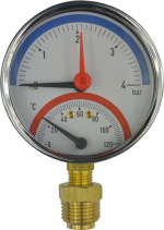 Klum Termomanometr 0-6bar, 0-120 °C, spodní vývod 1/2" PR3083