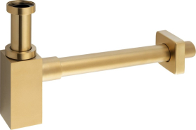 Sapho Umyvadlový sifon 5/4", odpad 32mm, hranatý, zlato mat SI419