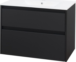 Mereo Opto, koupelnová skříňka s keramickým umyvadlem 81 cm, černá CN941