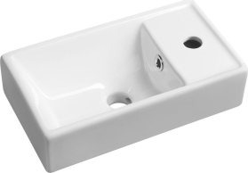 Sapho MINOS keramické umývátko 40x22cm, baterie vpravo, bílá 4059