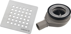 Polysan FLEXIA vaničkový sifon, průměr 90mm, DN40, krytka nerez mat 17731
