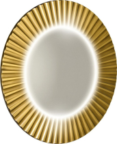 Sapho PRIDE kulaté zrcadlo s LED osvětlením v rámu ø 90cm, zlato PD950