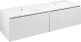 Sapho LOREA skříňka s dvojumyvadlem 161x46x51, 5cm (80+80cm), bílá mat LE080-3131-01