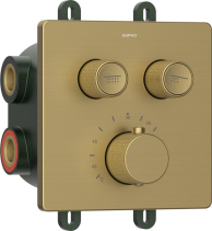 Sapho SMART SELECT podomítková sprchová termostatická baterie, box, 2 výstupy, zlato mat RP042GB