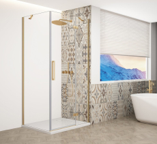 Gelco TRINITY GOLD MATT čtvercový sprchový kout 800x800mm, čiré sklo, pravé GT5680-80CR-G