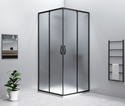 Gelco SIGMA SIMPLY BLACK čtvercový sprchový kout 800x800 mm, rohový vstup, sklo Brick GS2480B-01