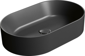 GSI KUBE X keramické umyvadlo na desku, 60x37cm, oválné, černá mat 945826