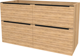 Mereo Mailo, koupelnová skříňka 121 cm, černé madlo, Multidecor, Ořech Pacifik přírodní CN593SBOPP2