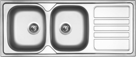 Nerezový dřez Sinks OKIO 1200 DUO V 0,6mm matný RDOKM12050026V